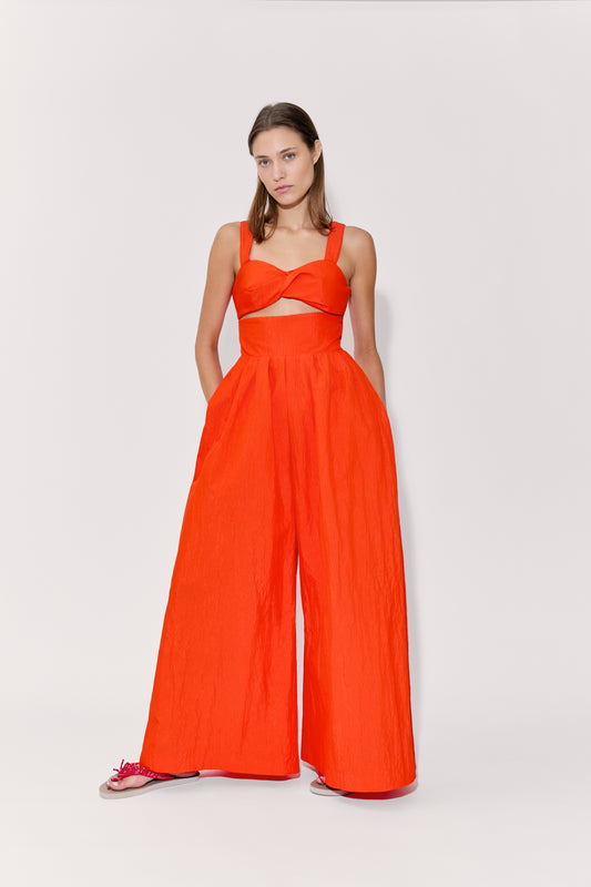 Morning After Jumpsuit in Crinkle Twill