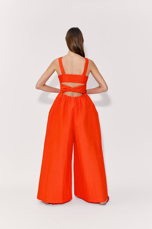 Morning After Jumpsuit in Crinkle Twill