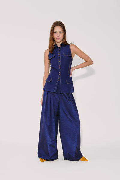 Emotionally Vested Vest in Ridged Moire
