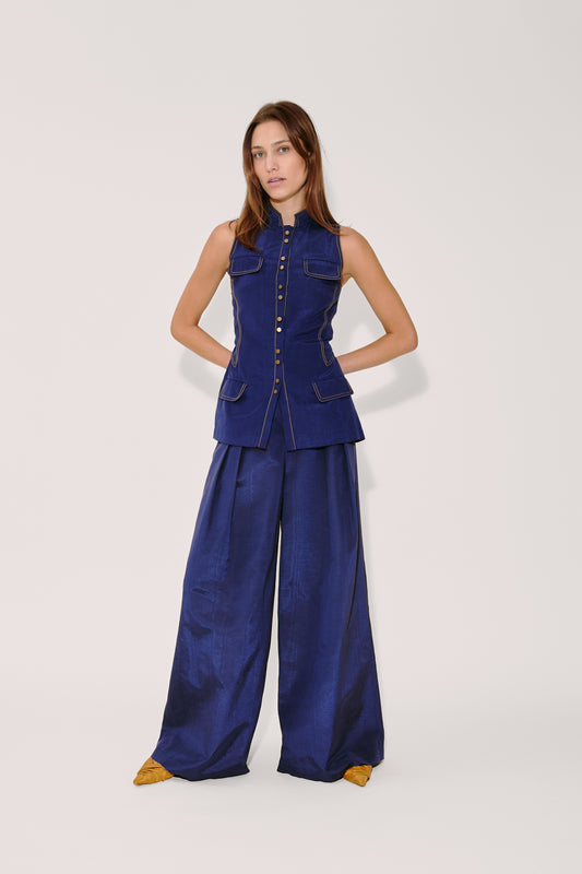 Emotionally Vested Vest in Ridged Moire