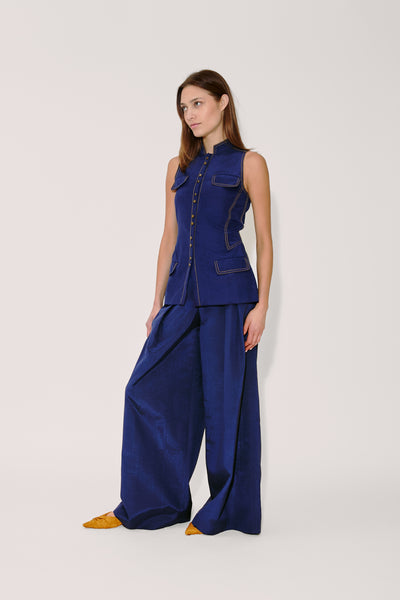 Emotionally Vested Vest in Ridged Moire