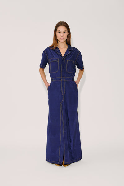 Janitoress Dress in Ridged Moire