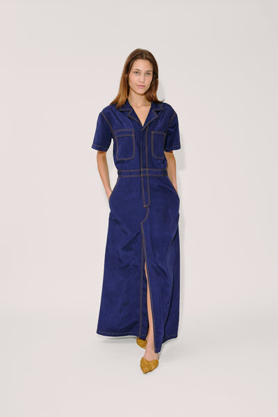 Janitoress Dress in Ridged Moire