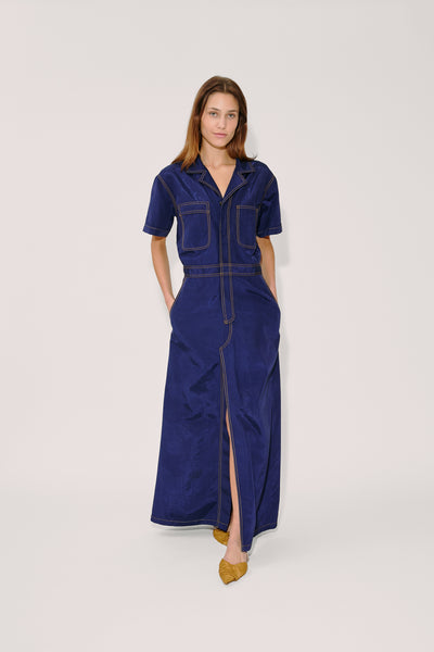 Janitoress Dress in Ridged Moire