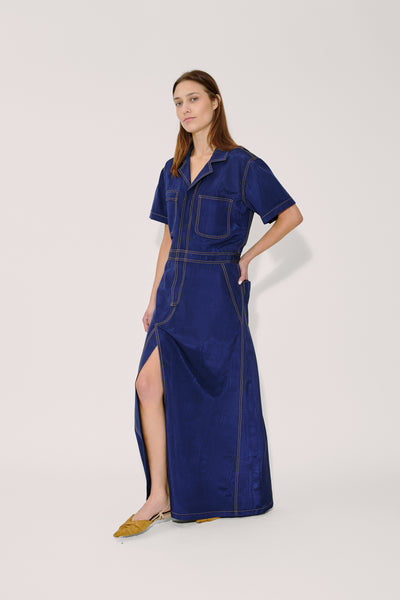Janitoress Dress in Ridged Moire