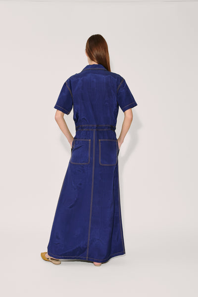 Janitoress Dress in Ridged Moire
