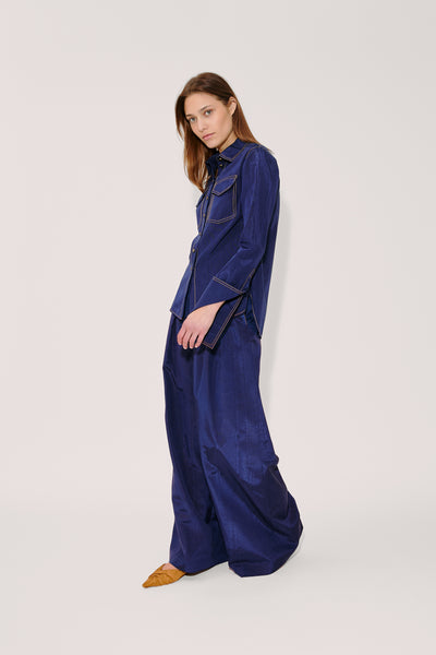 Nouveau Western Cuff Button Up in Ridged Moire