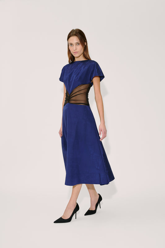 Sands Through The Hourglass Dress in Ridged Moire Blueberry / 8 Sands Through The Hourglass Dress in Ridged Moire Blueberry / 8