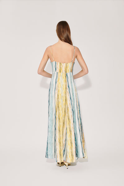 Paneled Cami Dress in Stripe Twill