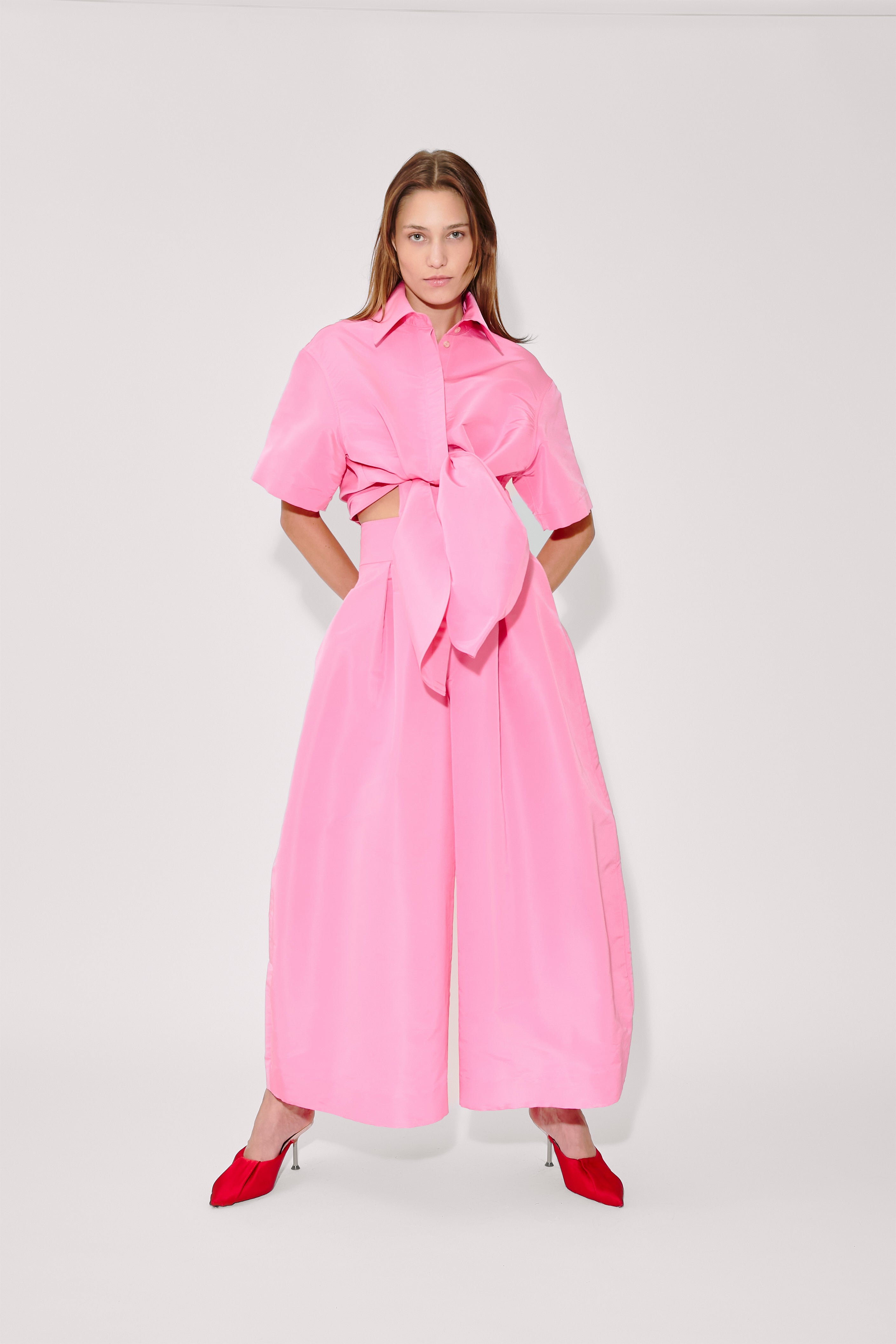 Tie Me Up, Tie Me Button Down in Ultrafine Silk Faille – Rosie