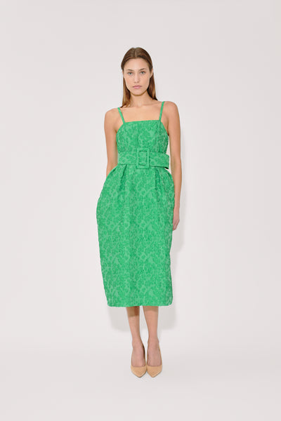 Artichoke Dress w/ Belt in Wildflower Cloque
