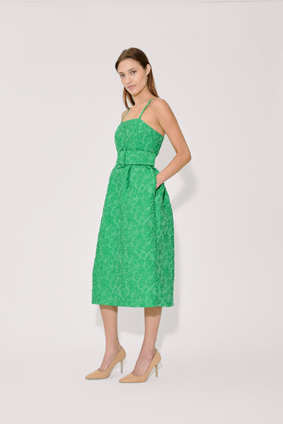 Artichoke Dress w/ Belt in Wildflower Cloque