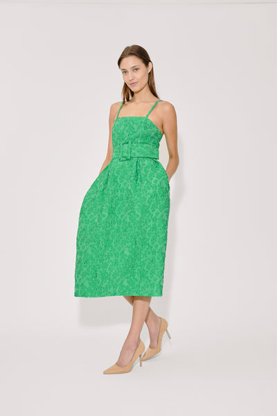 Artichoke Dress w/ Belt in Wildflower Cloque