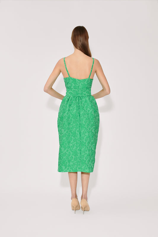 Artichoke Dress w/ Belt in Wildflower Cloque