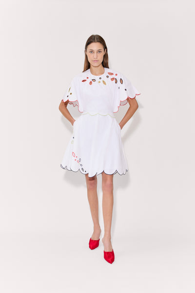 Scalloped Buttercup Dress in Eyelet Cotton Poplin