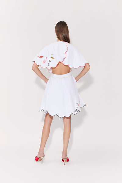 Scalloped Buttercup Dress in Eyelet Cotton Poplin