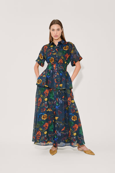 Boogie Woogie Bugle Boy Dress in Floral Printed Ramie