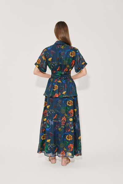 Boogie Woogie Bugle Boy Dress in Floral Printed Ramie