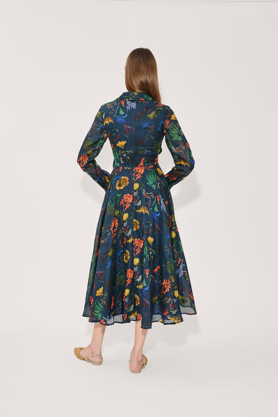 Sash Yay! Dress in Floral Printed Ramie