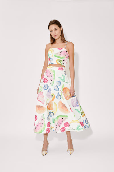 A-Line Skirt in Fruit Cotton Faille