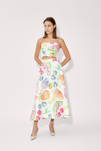 A-Line Skirt in Fruit Cotton Faille