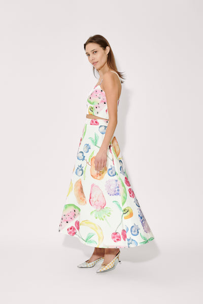A-Line Skirt in Fruit Cotton Faille