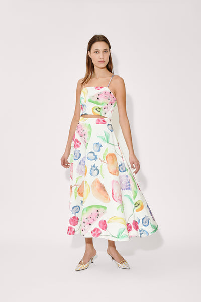 A-Line Skirt in Fruit Cotton Faille