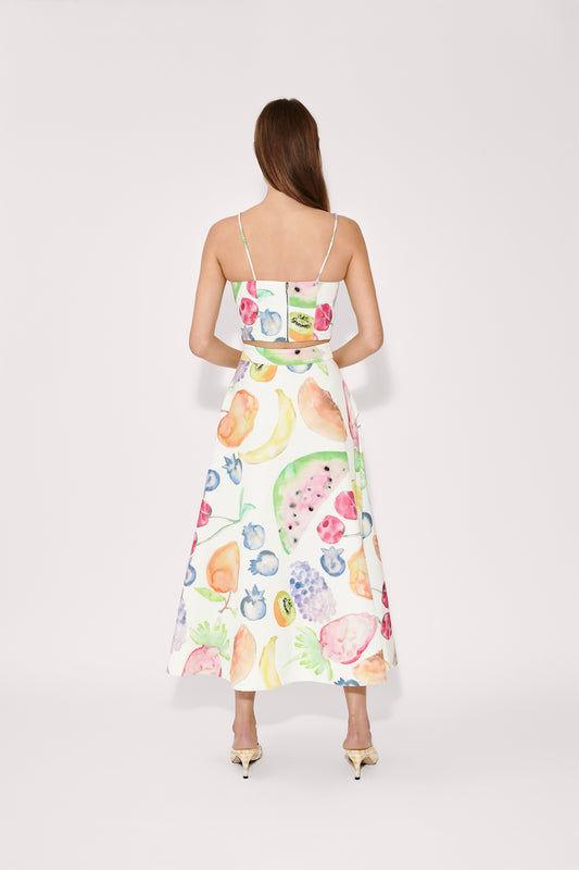 A-Line Skirt in Fruit Cotton Faille