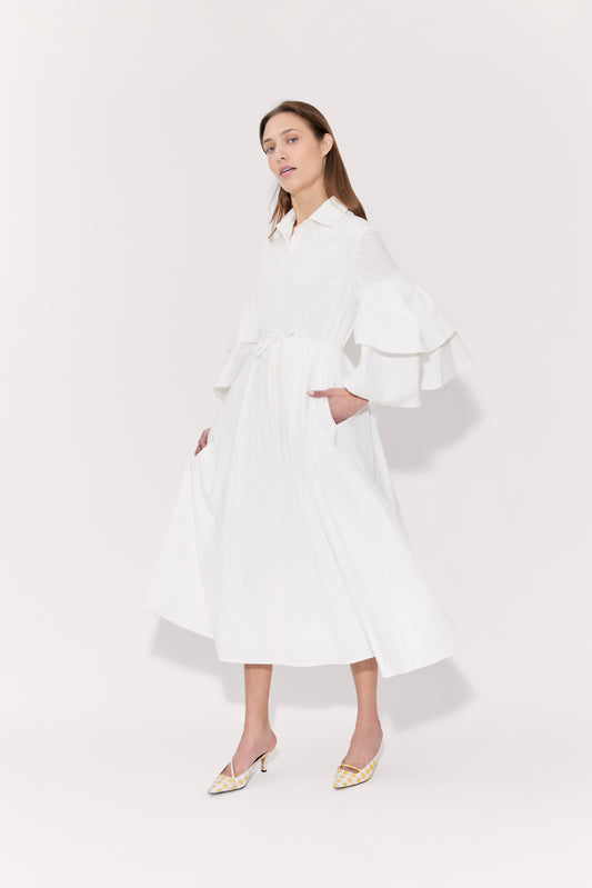 Fiesta Shirt Dress in Cotton Poplin