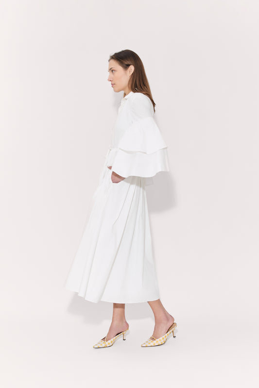 rosie assoulin shirt dress Rosie Assoulin Boogie Woogie Bugle Boy Cotton-poplin Maxi Shirt Dress - Women - White Dresses