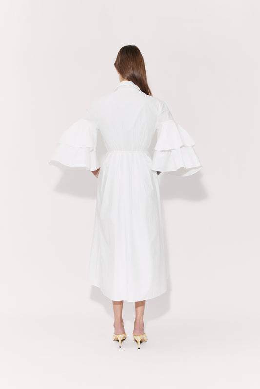 Fiesta Shirt Dress in Cotton Poplin