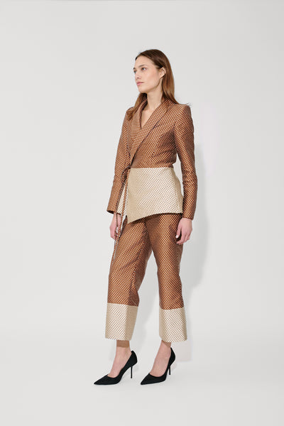 Boyfriend Trouser in Dot Jacquard Mikado