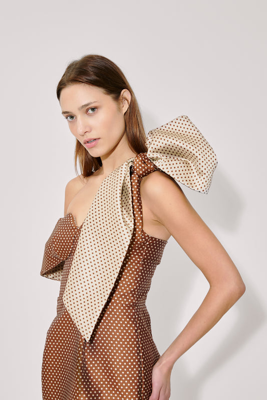Loop-dy Loo Dress in Dot Jacquard Mikado