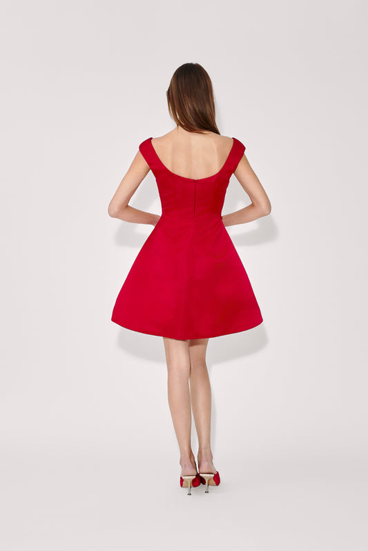 Halo Mini Dress in Double Duchess Satin