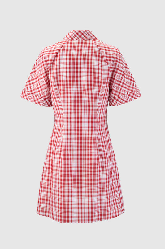 A-Line Mini Shirt Dress in Easy Breezy Plaid