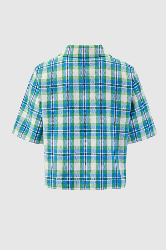 Rugby Top in Patio Plaid Woven Cotton