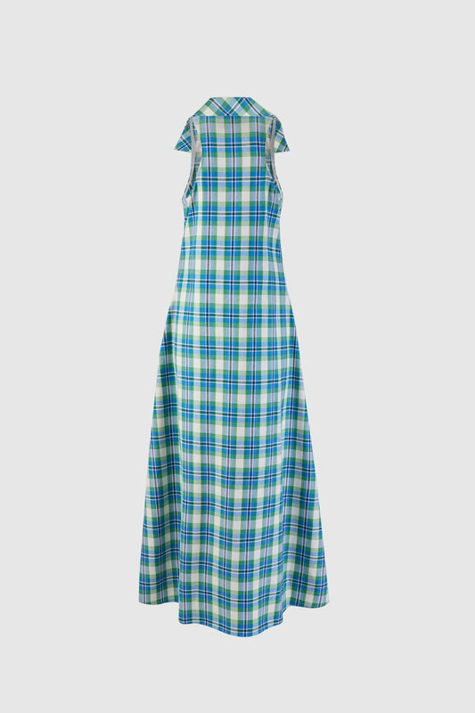 Take It Or Sleeveless Dress in Patio Plaid Woven Cotton
