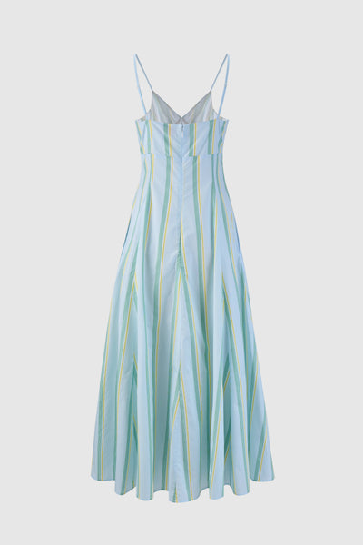 Cami Maxi Dress in Men's Shirting Lemongrass