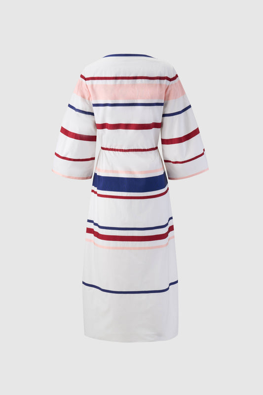 Ribbon Caftan Dress in Cotton Poplin