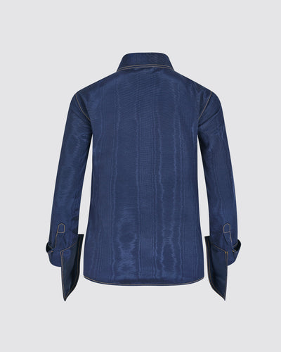 Nouveau Western Cuff Button Up in Ridged Moire