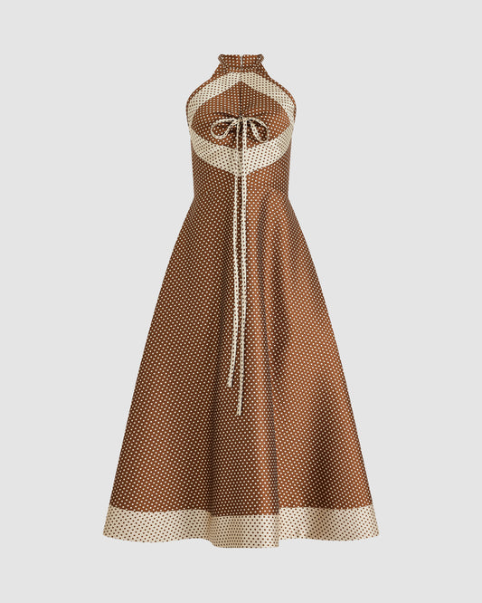 50s Dress in Dot Jacquard Mikado