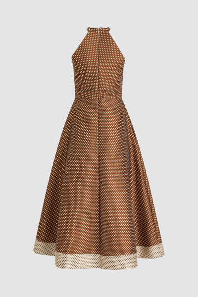 50s Dress in Dot Jacquard Mikado