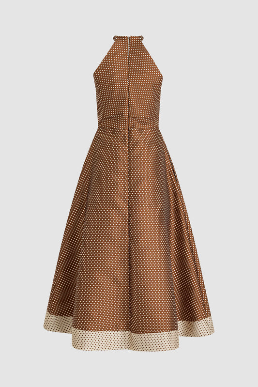 50s Dress in Dot Jacquard Mikado