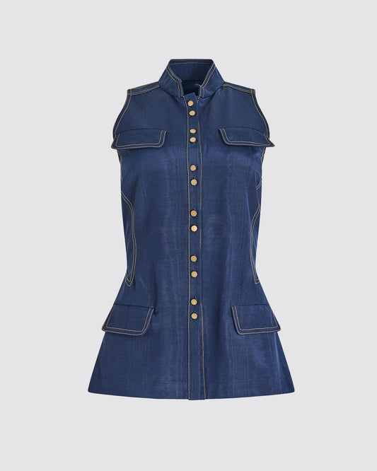Emotionally Vested Vest in Ridged Moire