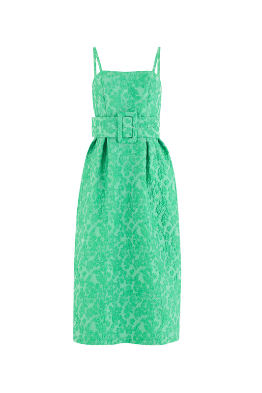 Artichoke Dress w/ Belt in Wildflower Cloque