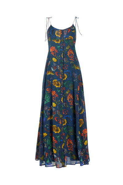 High Garden Maxi Dress in Floral Printed Ramie