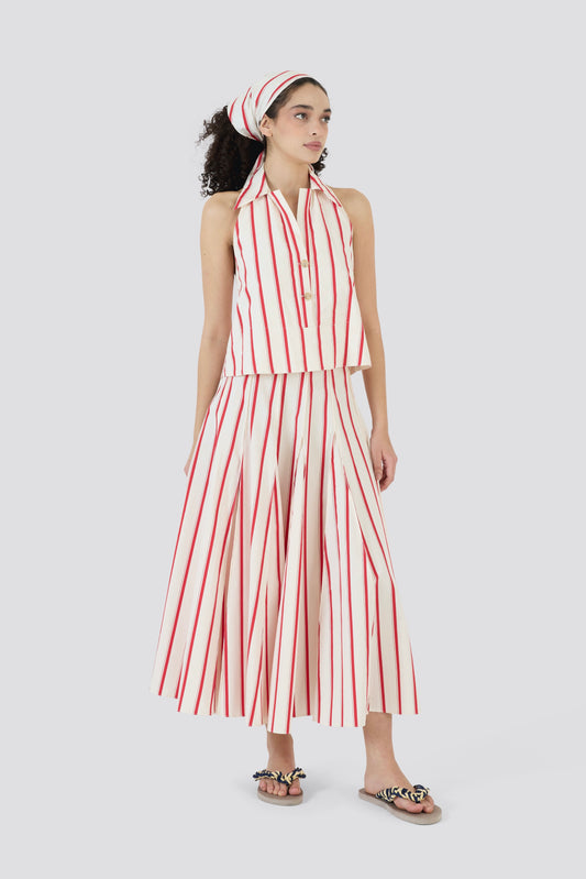 Kerchief Top In Coastal Stripe Cotton