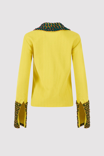 Crochet Button Up in Spongy Crepe