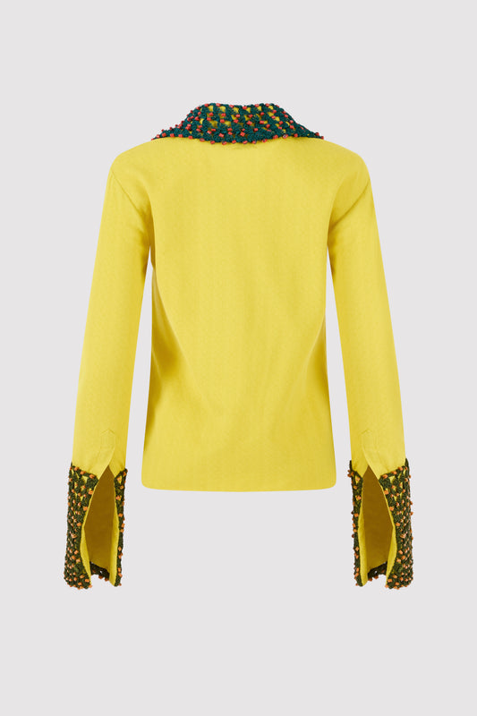 Crochet Button Up in Spongy Crepe