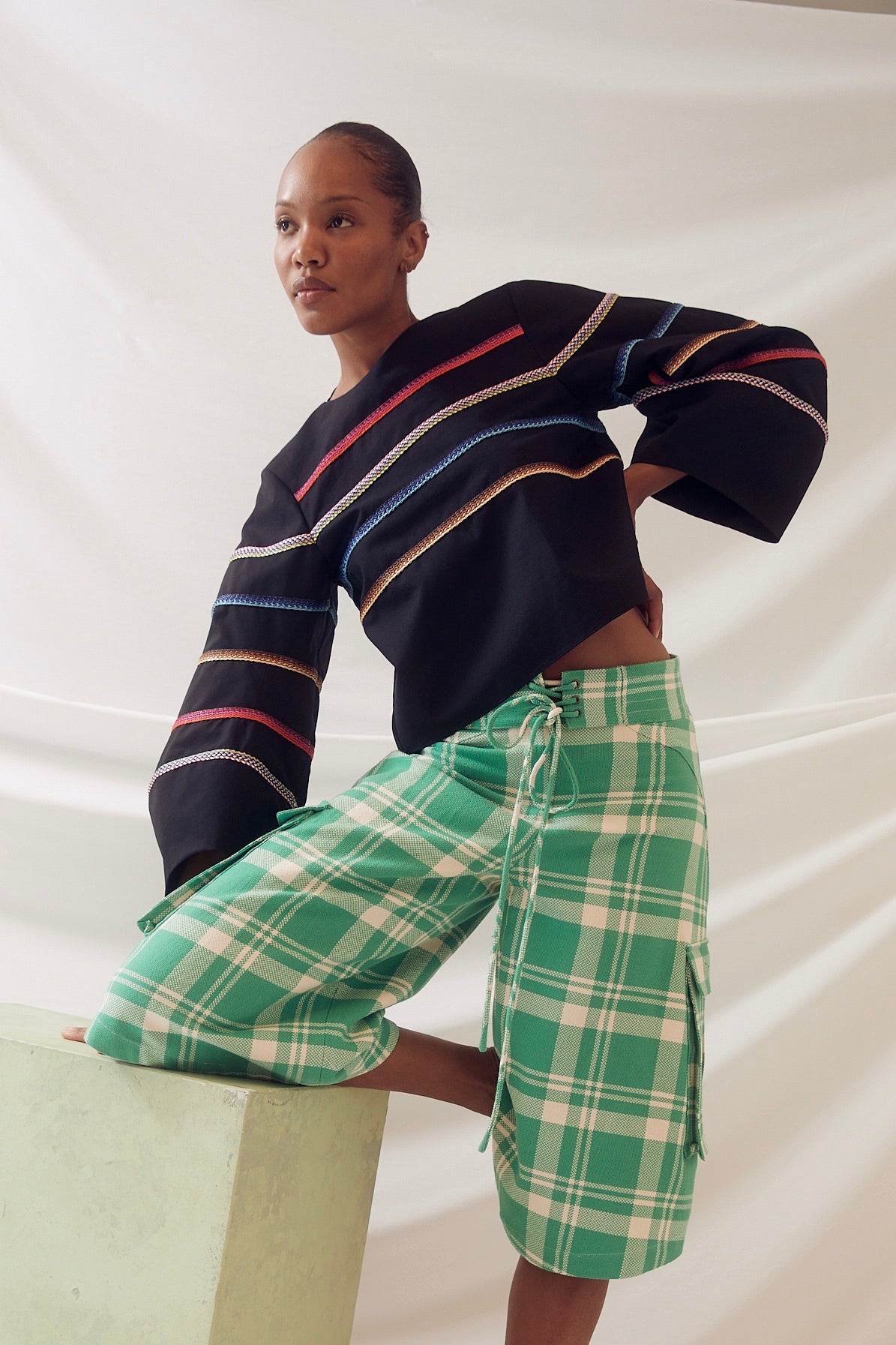 Striped Rafia Top in Ridged Cotton – Rosie Assoulin